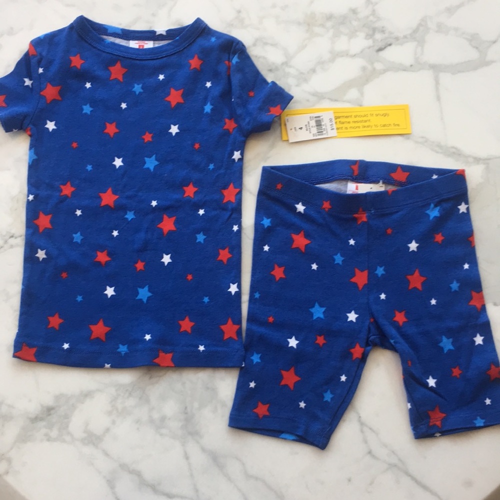 Fourth of July Pajamas Patriotic size 4 Unisex red white and blue Stars